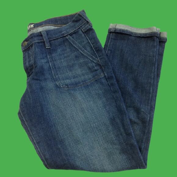 OLD NAVY Diva Cuffed Distressed Denim Ankle Jeans Size 10 Regular Low Rise - Picture 6 of 7